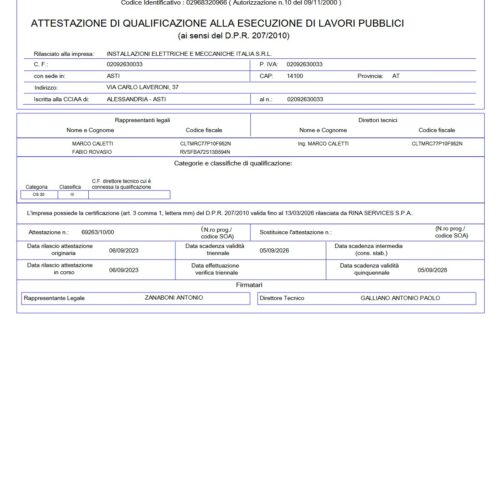 attestazione SOA